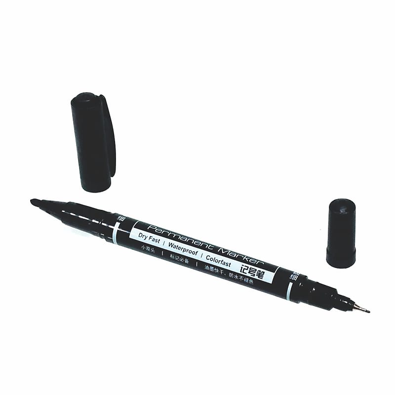 Dual Sided Regular and Fine Point Black Marker - 12 PACK