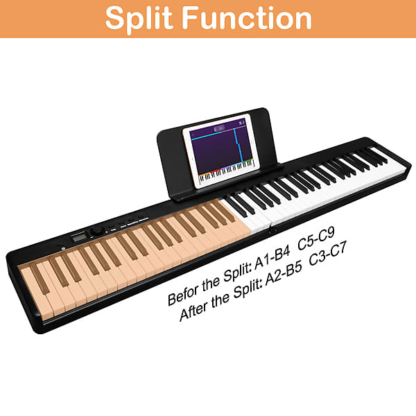 Costzon 88-Key Foldable Digital Piano Keyboard, Full Size Semi-Weighted  Keyboard, Portable Electric Piano w/MIDI, Split Function, Sustain Pedal 