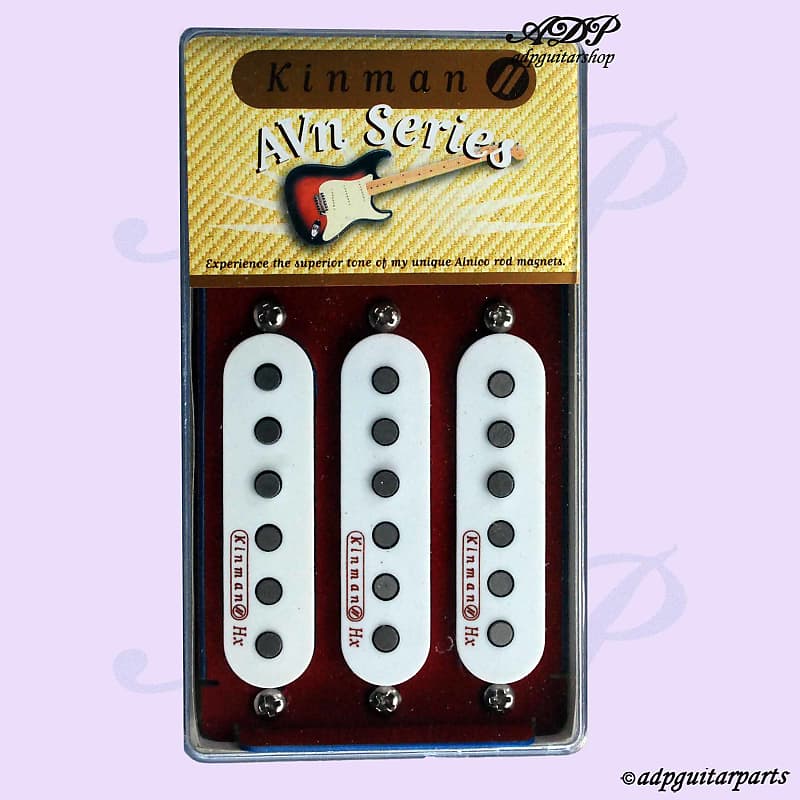 Kinman Strat BLUES Set (AVn-62/AVn-62/SCn) Noiseless Stratocaster Pickups  Ripping Soulful Tone