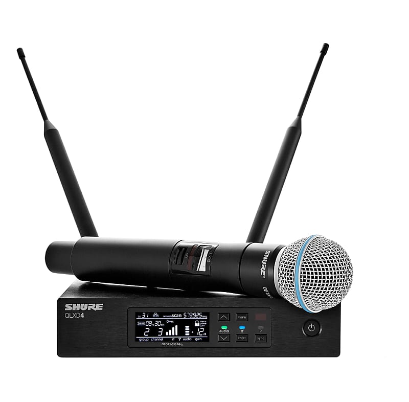 Shure QLX-D Series Single-Channel Digital Wireless Mic System with Beta 58A Handheld -H50 534-598MHZ image 1
