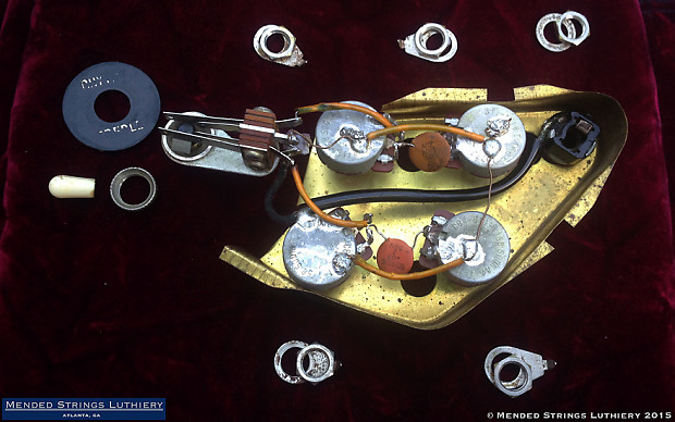 Original 1970 Gibson SG Standard Wiring Harness Pots Shielding Tray CTS 500K Switchcraft + Extras image 1