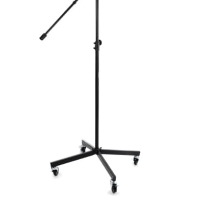 On-Stage SB96+ Studio Boom Mic Stand with 7" Mini Boom Extension and Casters 2010s - Black image 1
