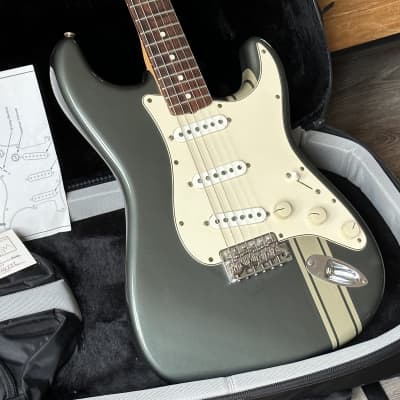 Fender Limited Edition John Mayer Stratocaster 2005 - Charcoal Frost Metallic with Racing Stripe image 3