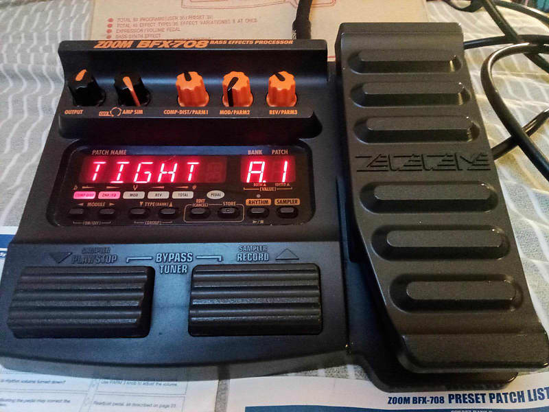 Zoom BFX708 BassEffects Processor 1990s Black Reverb