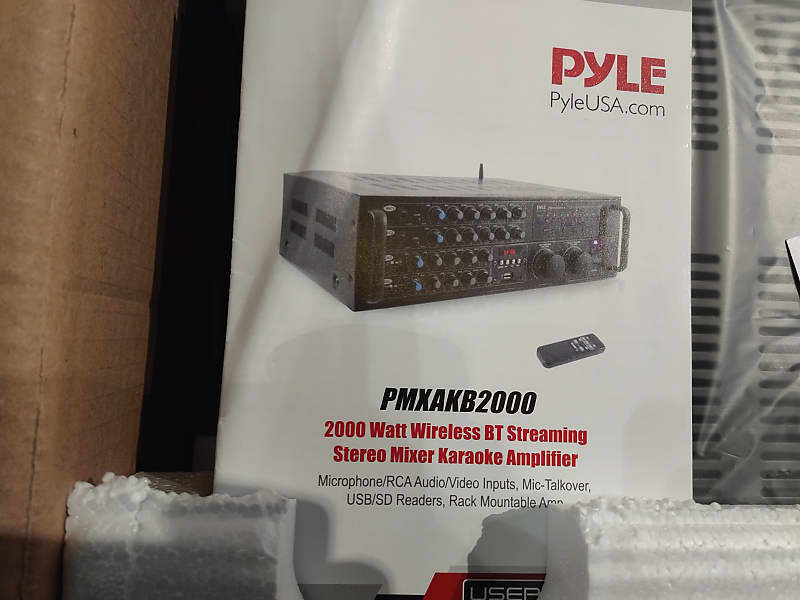Pyle 2000 Watt Wireless BT Stereo Mixer Karaoke Amplifier Reverb