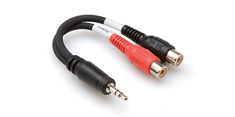 Hosa YRA-154 Y Cable 3.5mm TRS to RCA Female image 1