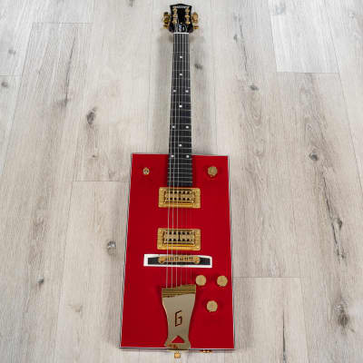 Gretsch G6138 Bo Diddley Guitar, G Cutout Tailpiece, Ebony Board, Firebird Red for sale