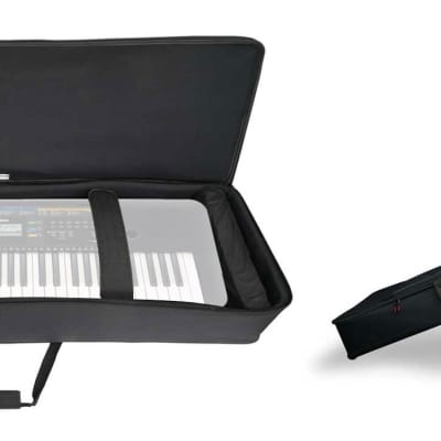 Rockville 61 Key Keyboard Case w/ Wheels+Trolley Handle For Yamaha PSR-E253