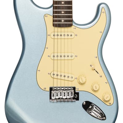Stagg Solid Body S-Type Electric Guitar - Ice Blue Metallic - SES-30 IBM image 3
