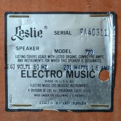 Leslie 720 & 540 rotary speaker image 6