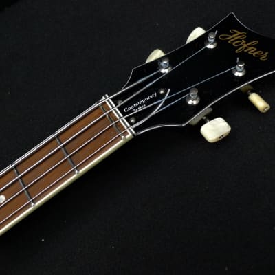 Hofner HCT-500/1-BK Contemporary Beatle Bass Trans BLACK, Custom with Tea Cup Knobs & LaBella Flats image 8