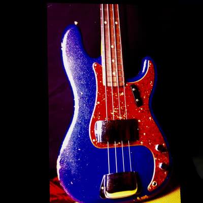 2017 Fender 64 Precision Bass Custom Shop Aged Purple Sparkle L Series image 15