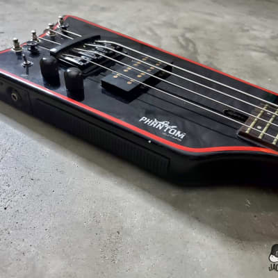 RARE: Phantom Guitarworks HBBR-BR Batmobile Surf Stick Electric Bass (1980s, Black/Red) image 11