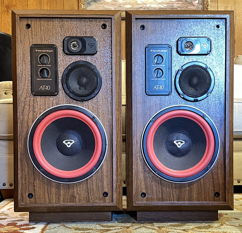 Cerwin-Vega AT-15 speaker pair, surrounds replaced. Made in | Reverb