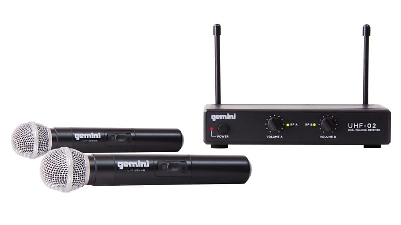 Gemini UHF-02M Wireless Mic System, Dual Channel - S12 image 1