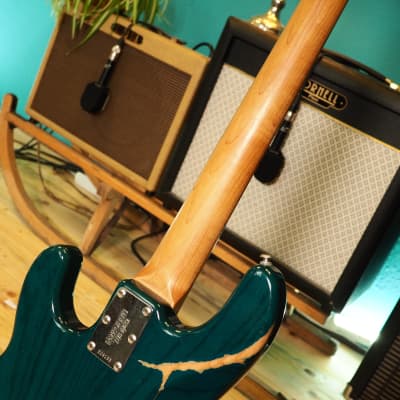 Ernie Ball Music Man Stingray 4 Bass from 1999 in Translucent Teal image 17