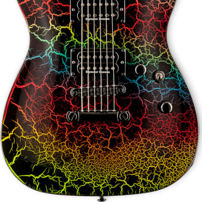 ESP LTD ECLIPSE NT '87 Non-Trem Electric Guitar, Rainbow Crackle image 1