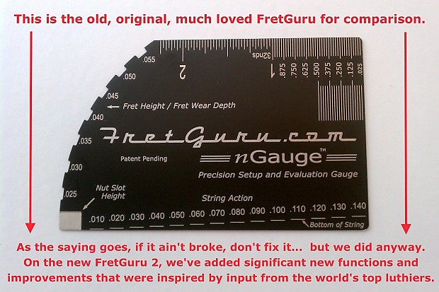 FretGuru 2 Precision 8 in 1 Guitar String Action Gauge Fret Rocker Setup and Evaluation Pro Luthier