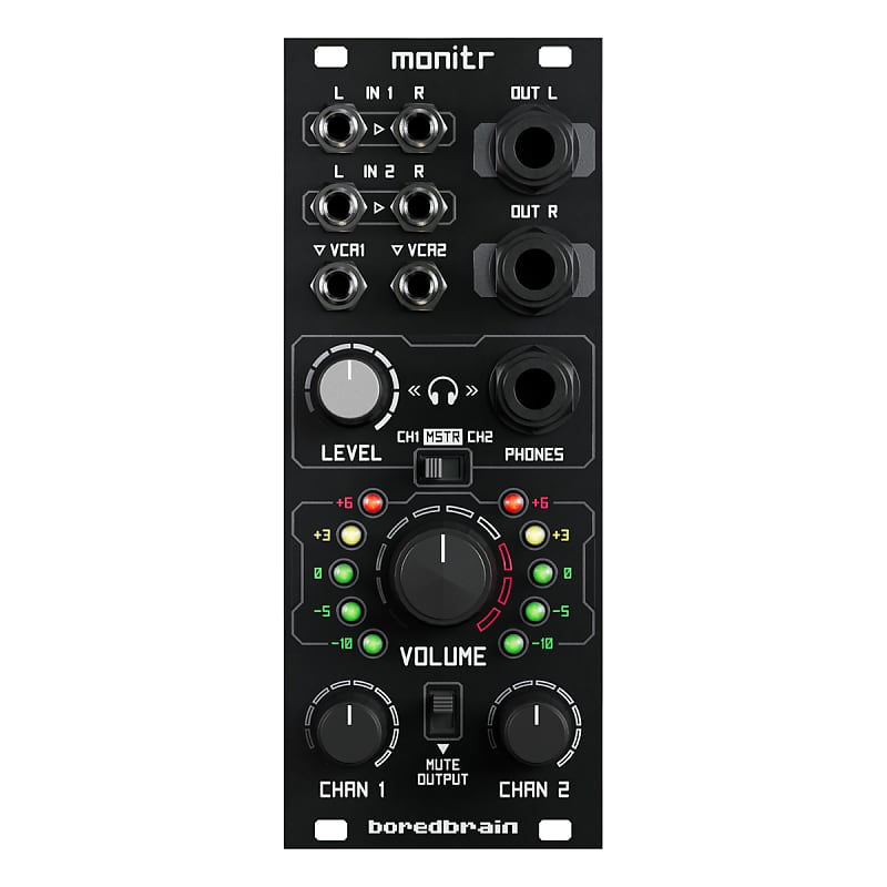 Boredbrain Music Monitr Eurorack Stereo Output Module Reverb