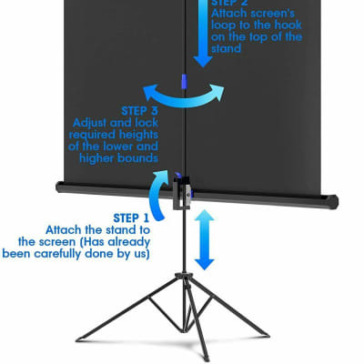 5 Core Projector Screen with Stand 72 inch Indoor and Outdoor Portable Projection Screen and Tripod Stand 8K 3D Ultra HD 4:3 for Movie Office Classroom Parties Screen TR 72(4:3) image 5