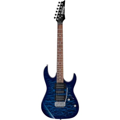 Ibanez Gio GRX70QA Solid Body Electric Guitar, Transparent Blue Burst for sale