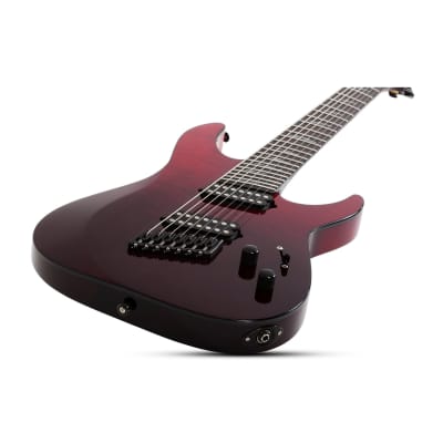 Schecter Reaper-7 Elite Multiscale 7-String Electric Guitar with Quilted Mahogany Body (Right-Handed, Blood Burst) image 6