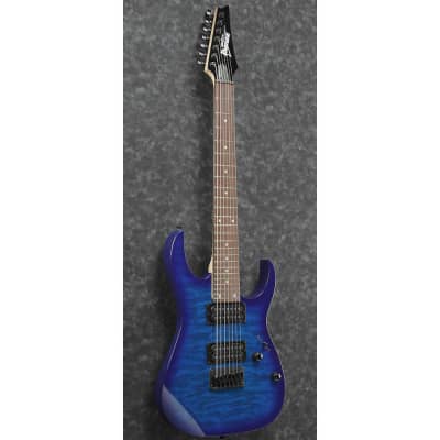 Ibanez GRG7221QATBB GIO RG Electric Guitar, Purpleheart Fretboard, Transparent Blue Burst image 2
