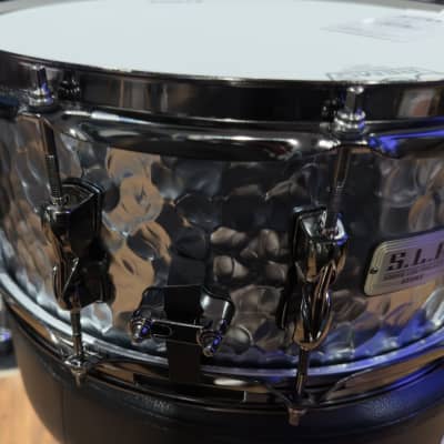 Tama S.L.P. Expressive Hammered Steel Snare Drum - 6 x 14 inch 2024 - Glossy Finish with Black Nickel Hardware image 3