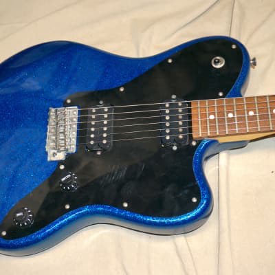 Fernandes Native Electric Guitar Blue Sparkle with generic Gig Bag image 2