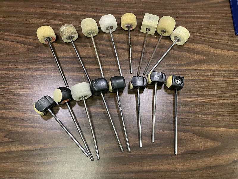 16 Used Bass Drum Kick Drum Beaters, Pearl, Gibraltar, DW, Reverb