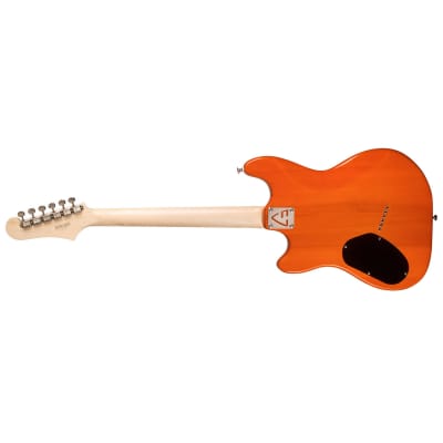Guild Surfliner Solid Body Electric Guitar, Maple Fretboard, Sunset Orange image 3