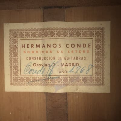 1968 CONDE HERMANOS (Faustino Conde - Gravina7)) flamenco blanca “1a” (spruce/cypress) image 24