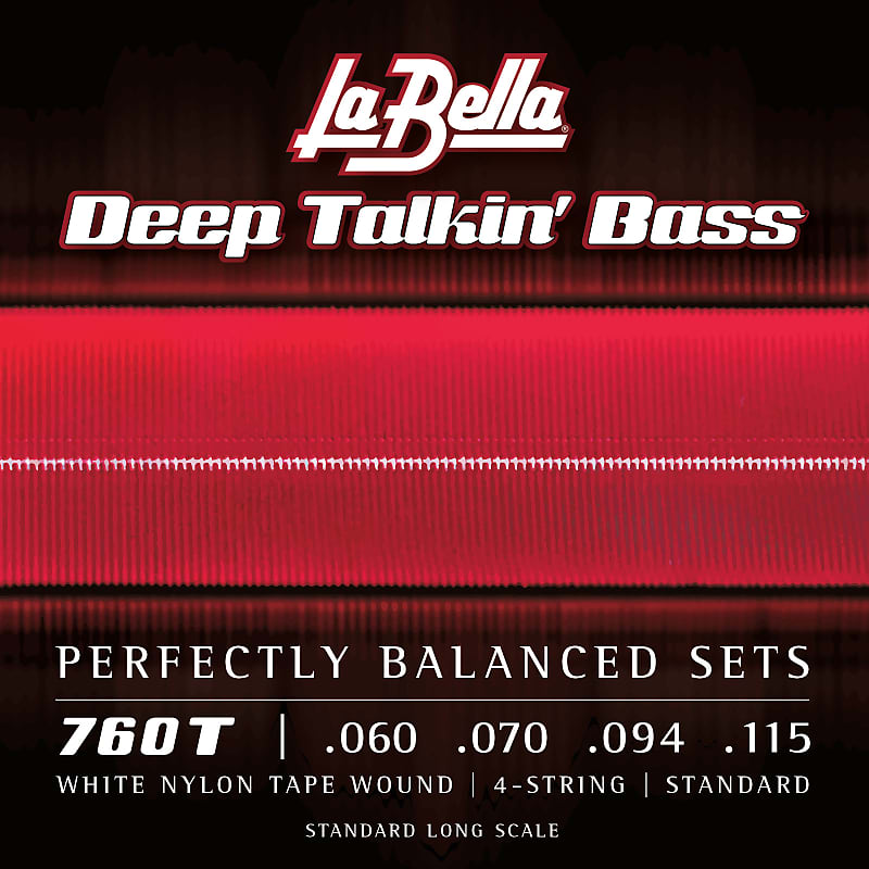 La Bella 760T White Nylon Tape wound 60-115 Standard bass string set image 1