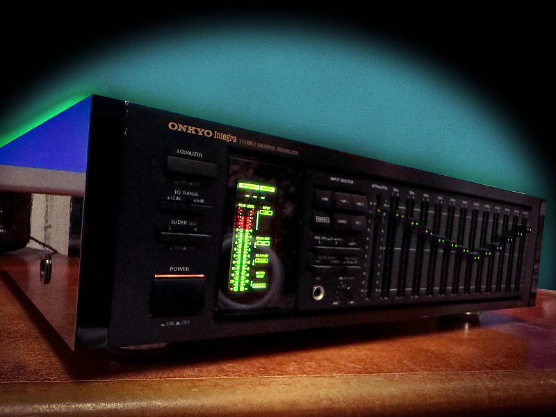 Onkyo Integra  EQ-540 RARE (1988) Vintage Stereo Equalizer Wood Side Panels  			