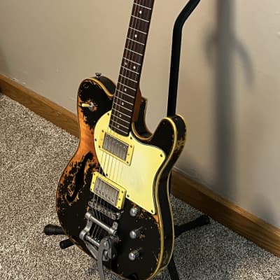 Partscaster T-Style - Relic Black Over Amber image 4