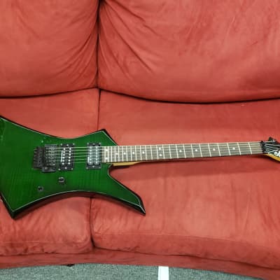 Jackson Kelly 1990's Trans Green Flame Top