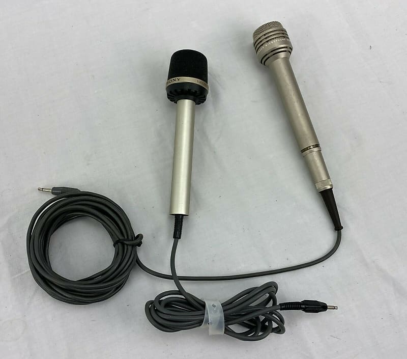 SONY ECM-250 AND ECM-18N Electret Condenser Vintage Mics Microphones Please deals READ