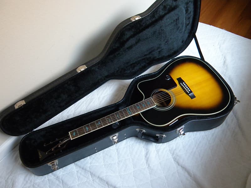Epiphone AJ-200SCE-Vintage Sunburst Acoustic/Electric Guitar H/S Case Extra