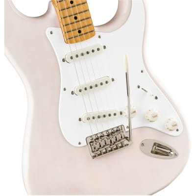 Squier by Fender Classic Vibe '50s Stratocaster Guitar, Maple, White Blonde image 3