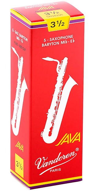 Vandoren SR3435R Java Red Series Baritone Saxophone Reeds - Strength 3.5 (Box of 5) image 1