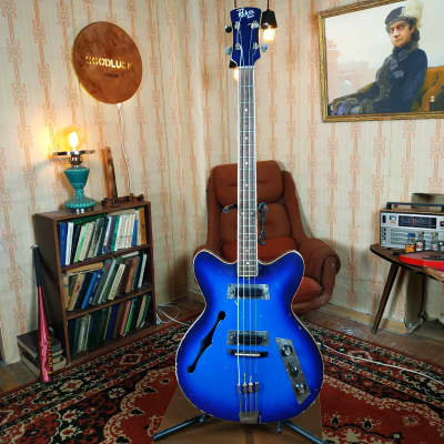 JOLANA RUBIN KOLOR COLOR RARE Vintage semi-hollow Bass Guitar Czech Soviet USSR for sale
