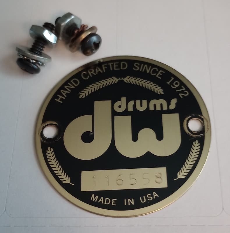 DW drum badge with mounting screws Reverb