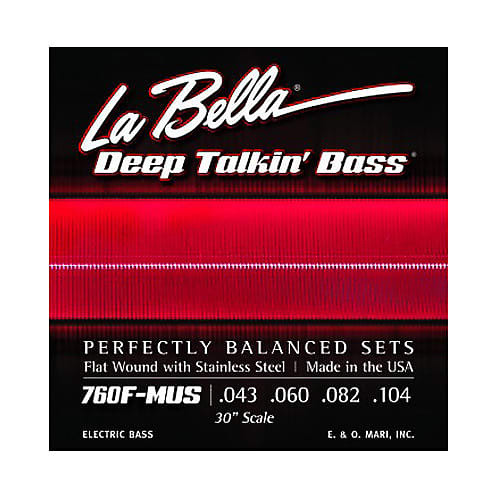 La Bella 760F-MUS Deep Talkin Bass Stainless Steel Flat Wound 30 Inch Scale 43-104 image 1