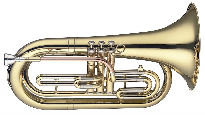 Stagg Bb Marching Baritone, 3 pistons in stainless steel image 1