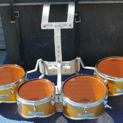Slingerland Vintage Marching Cutaway Quad Tenors Sparkling Orange Pearl - CAN SHIP! image 1