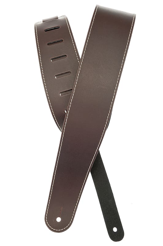 Planet Waves 25LS01-DX Classic Leather Guitar Strap with Contrast Stitch, Brown image 1