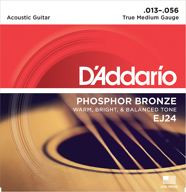 D'Addario EJ24 Phosphor Bronze Acoustic Guitar Strings, True Medium Gauge Standard image 1