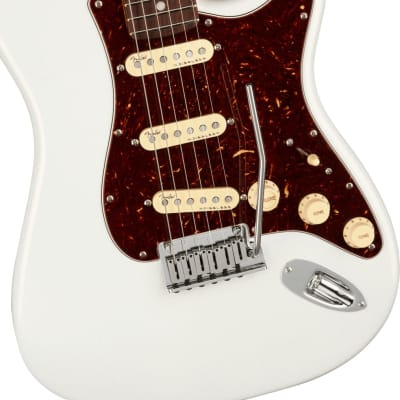 Fender American Ultra Stratocaster Electric Guitar Rosewood FB, Arctic Pearl image 5