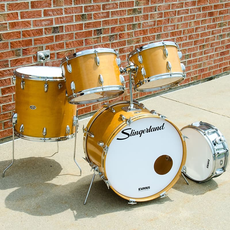 Vintage 70's Slingerland Natural Maple Drum Kit, 14