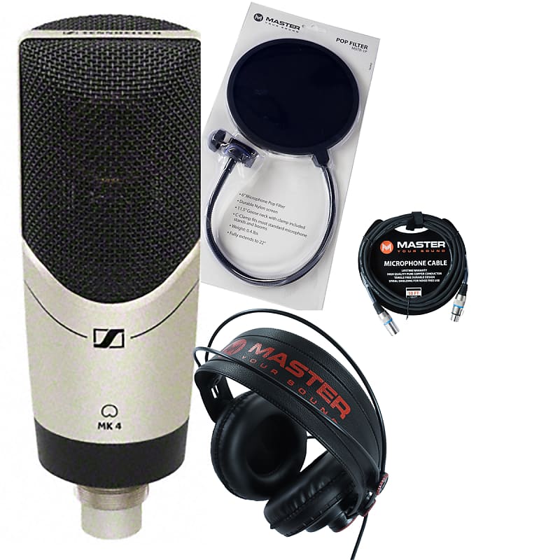 Sennheiser MK4 True Condenser Microphone w/ Headphones, Cable Reverb